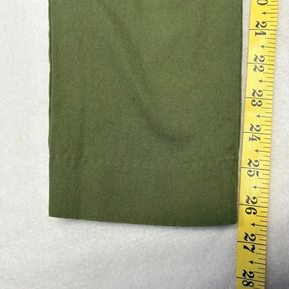 J. Crew Pants Effortless Slim Crop Deep Moss Olive Green Chino Pants Size 0